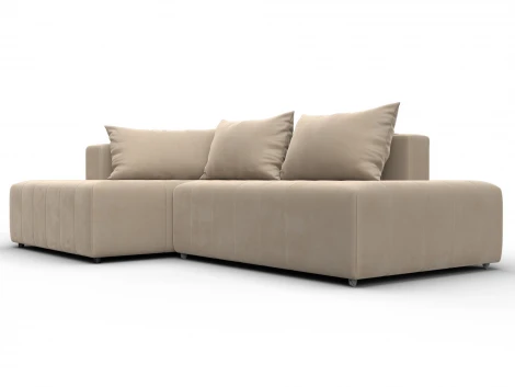 Диван угловой Лига-103 НПБ угол левый (ДСП,Брус,Фанера,Велюр/Бежевый) Лига Диванов 134814L