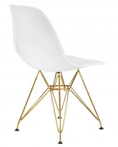 Стул обеденный DSR (ножки золотые, цвет белый (W-02))