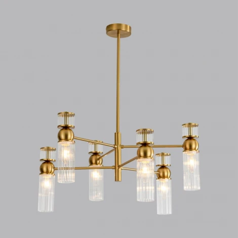 Потолочная люстра на штанге Lumion Denver 8276/6 латунь/прозрачный, металл/стекло Е14 6*40W 220V