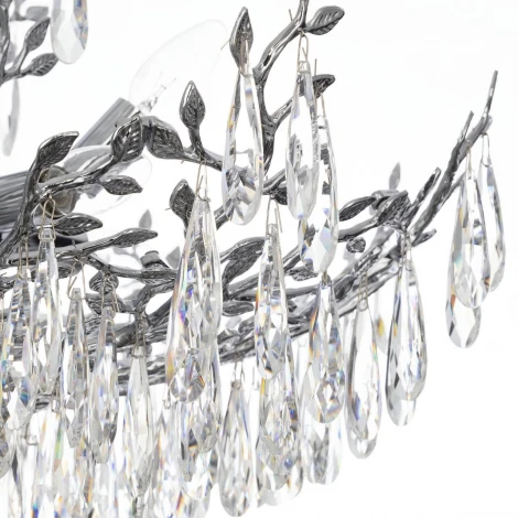 Подвесная люстра Citilux Ritz CL310081 (220V, хрусталь, подвески, на цепи, листья, ветки)