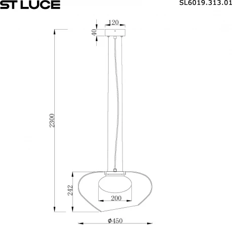 Подвесной светильник ST Luce Foray SL6019.313.01 Латунь/Дымчатый, Белый LED 1*20W