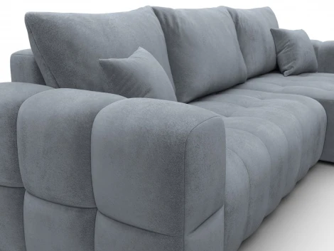 Диван угловой Лига-110 НПБ угол универсальный (ДВП,ДСП,ЛДСП,Брус,Фанера,Велюр/Серый) Лига Диванов 136537