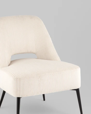 Кресло лаунж Бостон велюр рельефный молочный Stool Group арт.УТ000039982