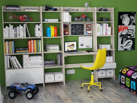 Стеллаж Strike со столом ОГОГО 331929 (ясень коимбра)