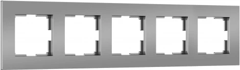 Рамка на 5 постов (серебро софт) Werkel W0052965 (a067789)