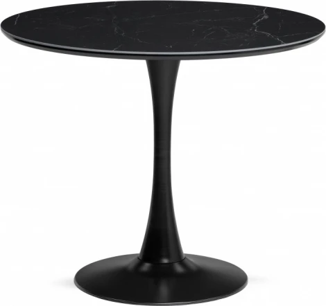 Кухонный стол Notta Тулип 90х74 черный мрамор /  черный (Керамика) арт.600708