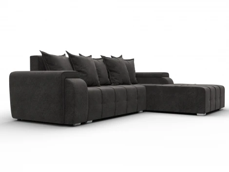 Диван угловой Лига-121 правый угол (ДСП,Брус,Велюр/Темно-коричневый) Лига Диванов 137352