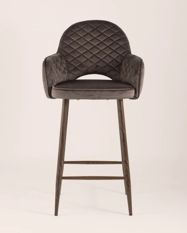 Стул полубарный Stool Group Венера диамант велюр коричневый УТ000004924