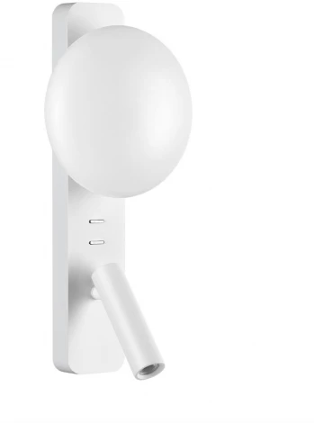 Настенный светильник для чтения со спотом Odeon Light Albergo 7049/5WL металл/акрил белый IP20 LED 1*5W (220V, выключатель)
