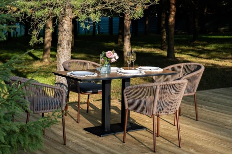 "Каффе Дабл" обеденная группа на 4 персоны, цвет "дуб" 4SIS арт.УТ-00009331