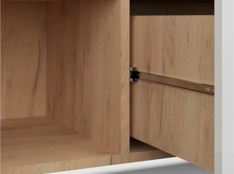 ТВ-тумбы Woodville Эго Т-3 на ножках дуб крафт золотой / белый глянец