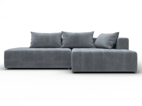 Диван угловой Лига-103 НПБ угол правый (ДСП,Брус,Фанера,Велюр/Серый) Лига Диванов 134807