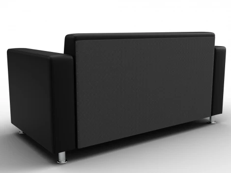 Диван прямой Лига-093 ВН (ДСП,Брус,Фанера,Экокожа/Черный) Лига Диванов 134961