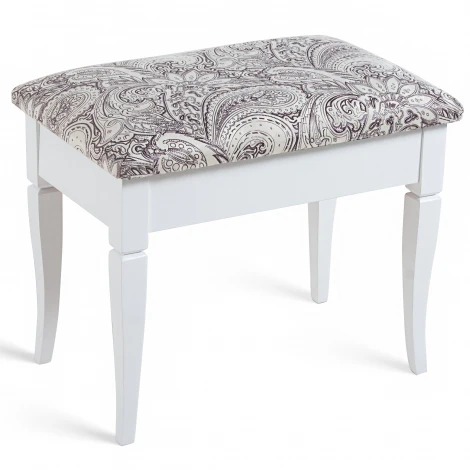 Банкетка Ретро М с ящиком белый, ткань меркурий Mebelik 009369