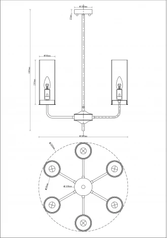 Потолочная люстра на штанге Moderli Metric V10020-6P