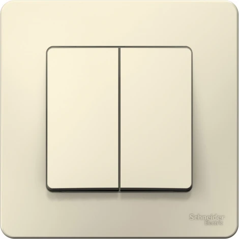 Выключатель встраиваемый двухклавишный (молочный) Systeme Electric Blanca BLNVS106602