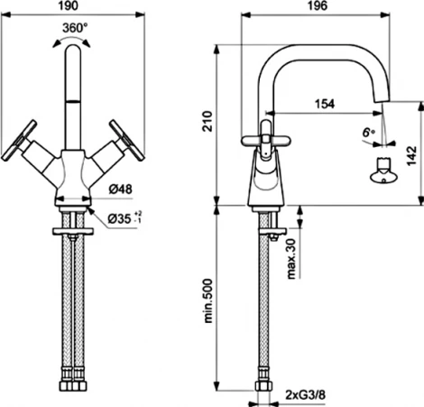 Смеситель Vidima ВидимаАрт BA326AA для раковины
