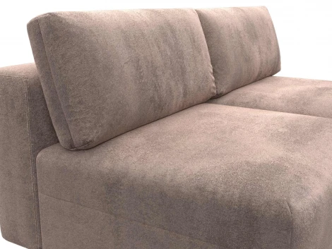 Диван прямой модульный Лига-060 НПБ (ЛДСП,Брус,Фанера/Пластик/Велюр/Бежевый) Лига Диванов 129456