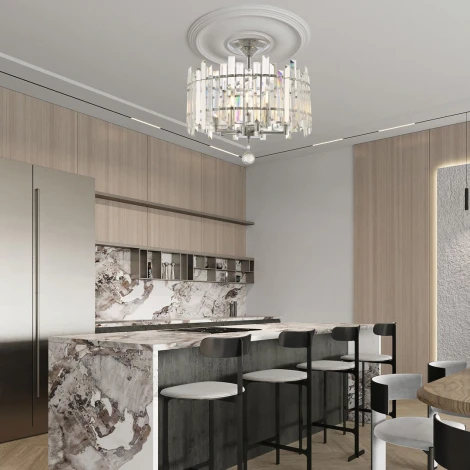 Подвесная люстра хрустальная на штанге Arte Milano Sorrento-2409 372409/5/100/400 CR (220V)