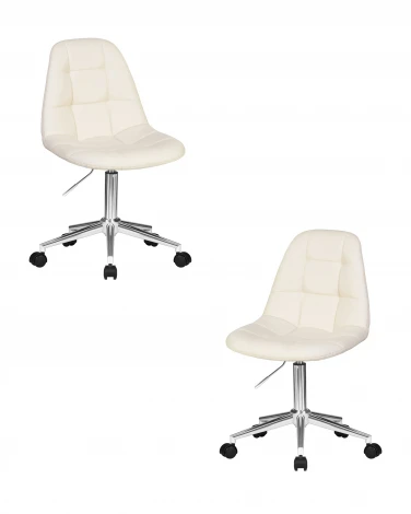 Набор 2 шт офисное кресло для персонала DOBRIN MONTY (кремовый)