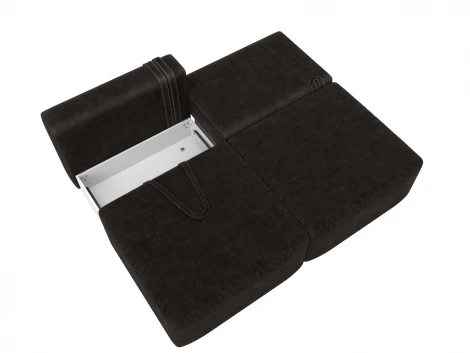 Диван прямой модульный Лига-060 НПБ (ЛДСП,Брус,Фанера/Пластик/Велюр/Коричневый) Лига Диванов 129473