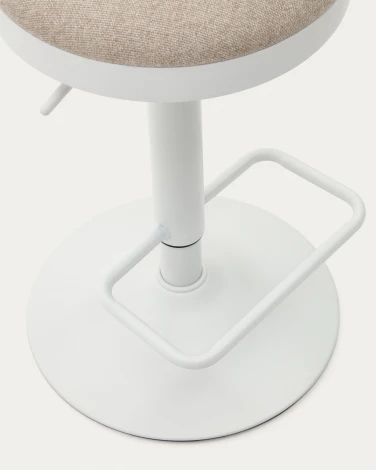 Табурет La Forma (ex Julia Grup) Zaib (Белый/ Сталь)