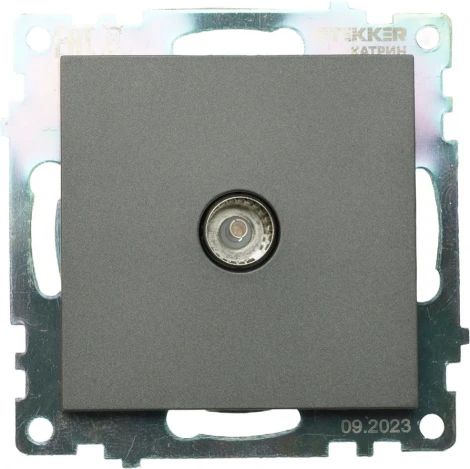 ТВ-розетка (графит) Stekker Катрин 49419