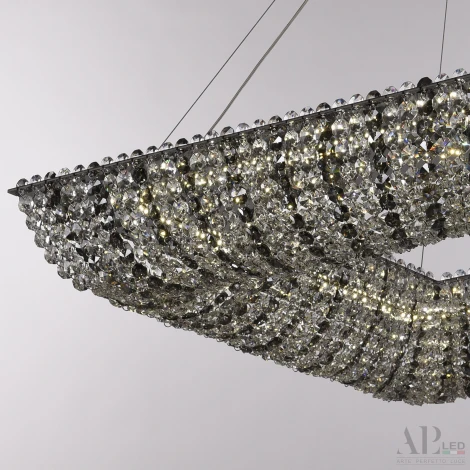 Подвесная люстра светодиодная APL LED Sicilia SH503.0.60.R.Ni.4000.Clear.731 (220V, хрусталь, на тросе)