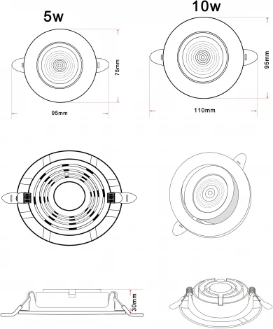 Встраиваемый светодиодный светильник Zortes Raiz ZRS.57796.10 (220V, круглые)