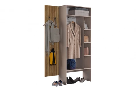 Прихожая "Мебельсон К6" (1200х350х1950) Mebelson (ЛДСП,Пластик/Дуб крафт золотой,Бежевый) арт.ПК0006Мебельсон.3528