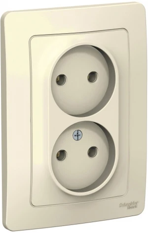 Розетка встраиваемая двойная без заземления (молочный) Systeme Electric Blanca BLNRS000022