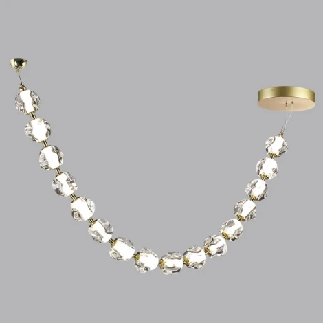 Подвесной светильник "бусы" Odeon Light Jemstone 5085/64L золото/прозрачный/металл/акрил LED 64W 4000K 3200Лм (220V, на проводе, шарики, бусы)