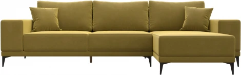 Диван угловой Льюес правый (Желтый/Микровельвет) Лига Диванов арт.122403