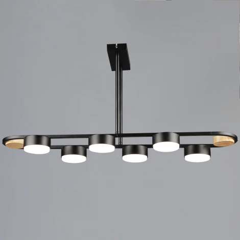 Потолочная люстра на штанге Reluce 02760-0.3-06 BK+WOOD GX53