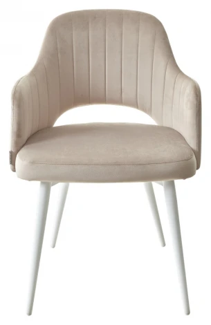 Стул FANTINE-LA ЛАТТЕ #25, велюр / белый каркас