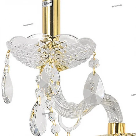 Бра Omnilux Aglientu OML-70001-02 (220V, хрусталь, подвески, подсвечник, свеча)