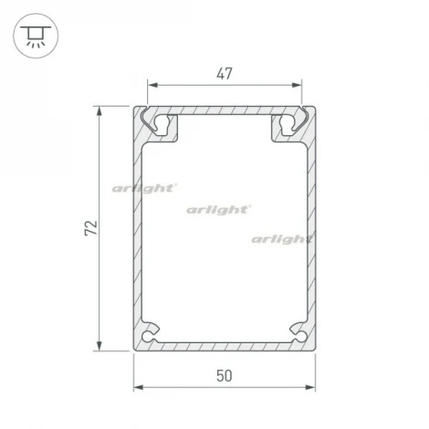 Профиль BOX72-2000 ANOD (Алюминий) 017357 Arlight