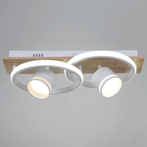 Потолочная люстра с пультом с регулировкой цветовой температуры, яркости и ночным режимом Reluce 29560-0.3-2+2 WH+WOOD