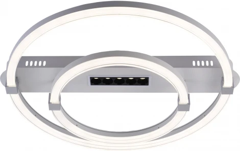 Потолочная люстра Escada Aspect 10253/2LED 53+3Вт, 3750Лм, металл/акрил, хром (регулировка яркости, 220V, пульт управления, круглые)