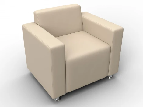 Кресло Лига-093 ВН (ДСП,Брус,Фанера,Экокожа/Бежевый) Лига Диванов 134972