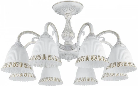 Потолочная люстра на штанге Arte Milano AM347410 347410/8 WT+G (220V)