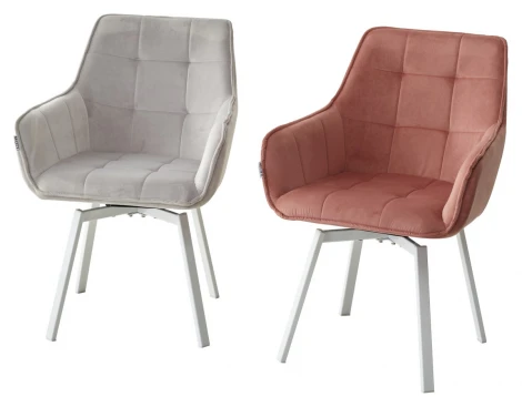 Стул M-City MAVERICK BLUVEL-52 PINK/ белый каркас, поворот.360 град.