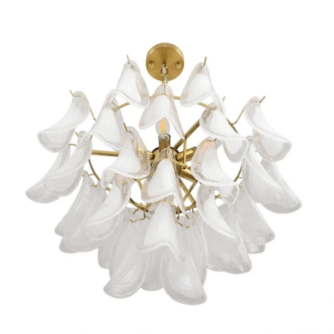 Подвесная люстра Lumion Plume 8385/9 золото/белый, металл/стекло E14 9*40W 220V