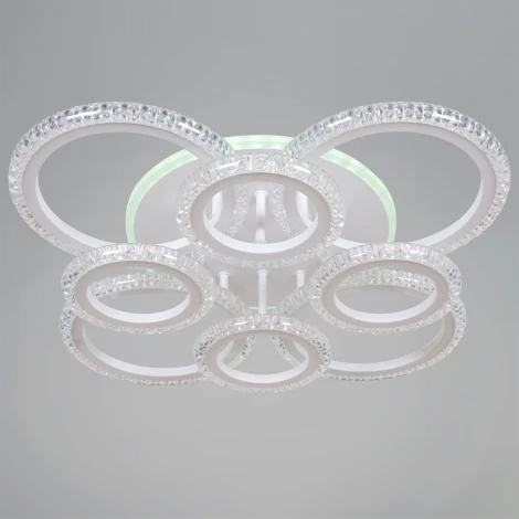 Потолочная люстра светодиодная на штанге с пультом с регулировкой цветовой температуры, яркости и ночным режимом Reluce 36890-0.3-4+4A WH (RGB)