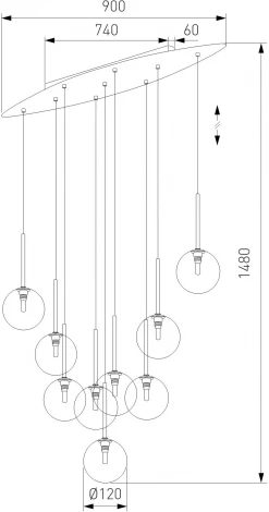 Подвесной светильник TK Lighting Estera 6149 (220V, на проводе, шарики)