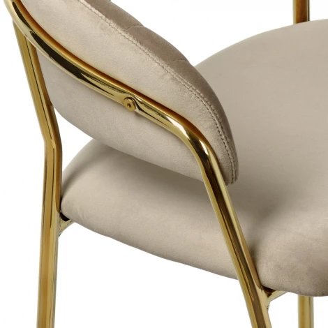 Стул полубарный Turin бирюзовый с золотыми ножками