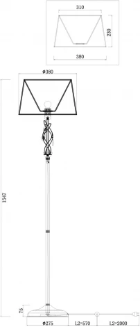 Торшер Freya Monique FR2001FL-01G