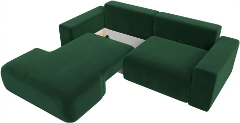 Диван угловой Лига-036 НПБ Классик левый угол (Зеленый/Велюр) Лига Диванов арт.121376L