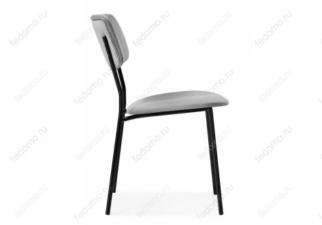 Стул Woodville на металлокаркасе Фиер серый / черный глянец 494368