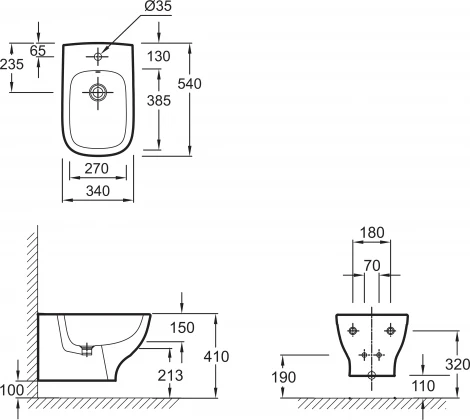 Биде подвесное Jacob Delafon Struktura EMC0002